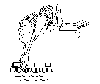 boy diving off board